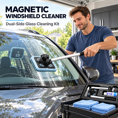 🚗 Dual Magnetic Windshield Cleaner – Clean Both Sides at Once | Auto Glass Cleaning Kit