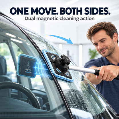 🚗 Dual Magnetic Windshield Cleaner – Clean Both Sides at Once | Auto Glass Cleaning Kit