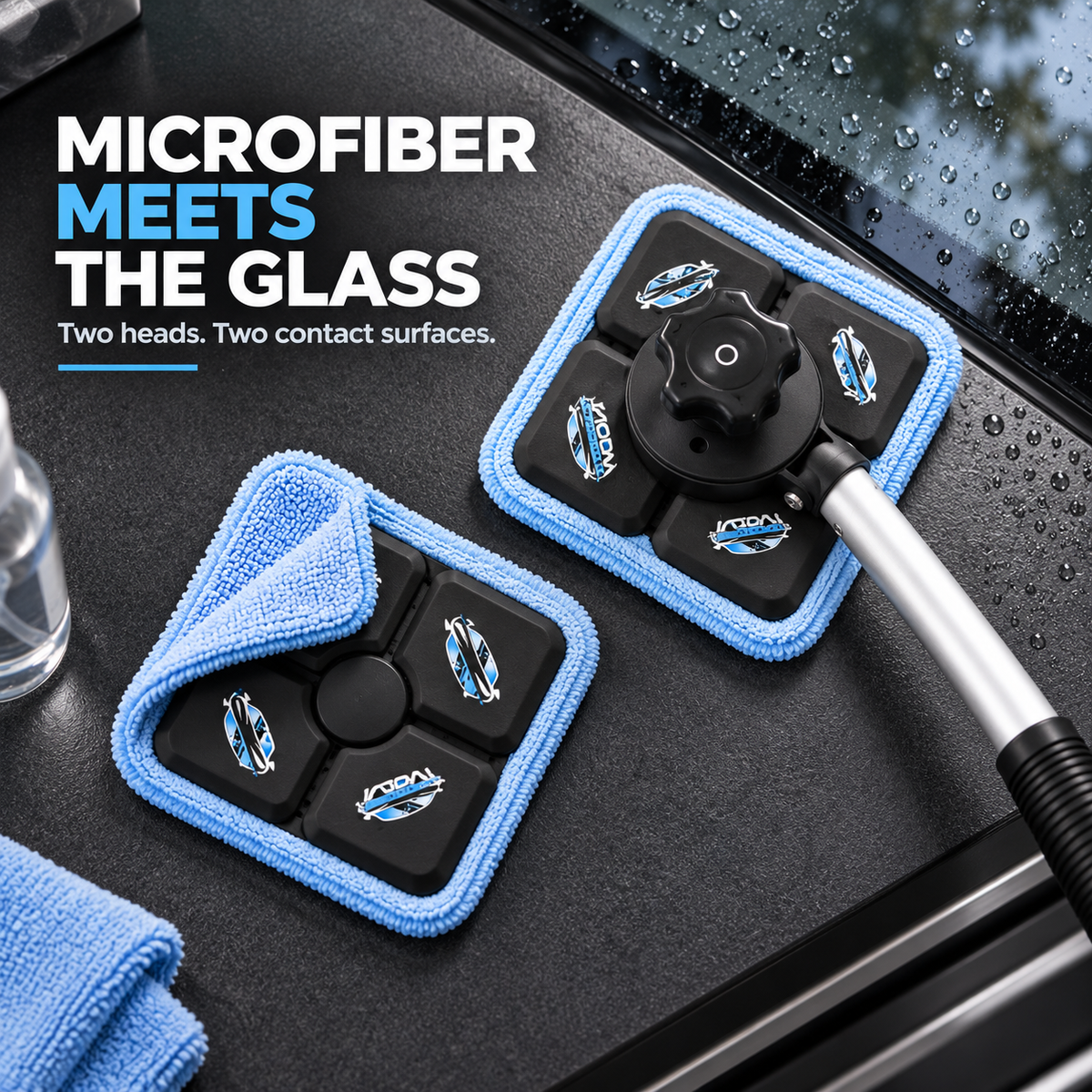 🚗 Dual Magnetic Windshield Cleaner – Clean Both Sides at Once | Auto Glass Cleaning Kit