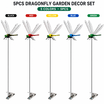🌈 Realistic Dragonfly Clips – Colorful Garden & Outdoor Decor