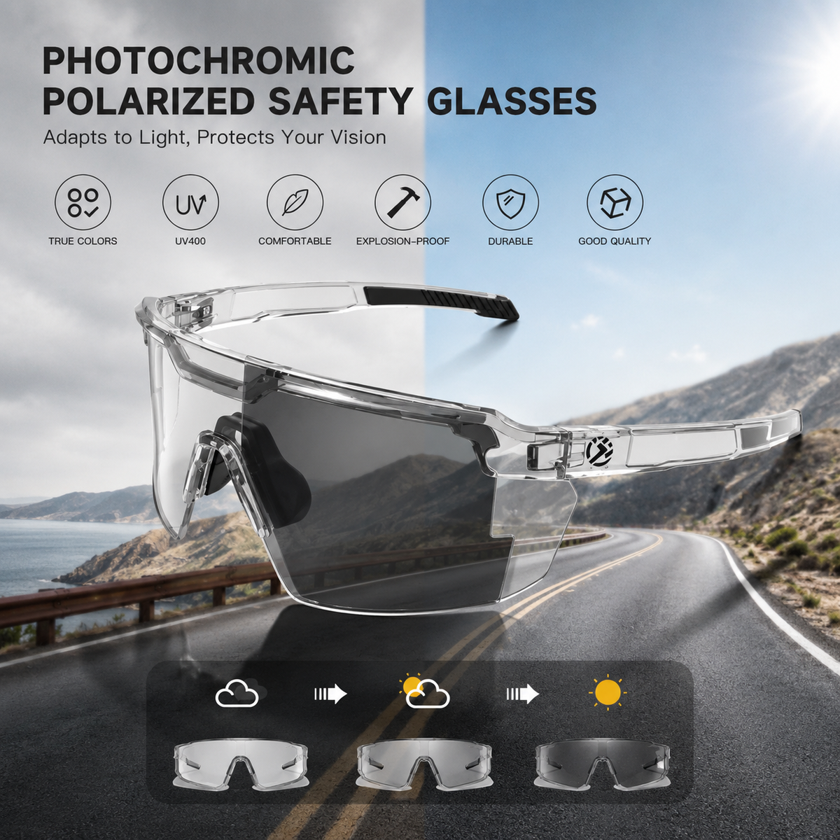 UV400 ☀️ Photochromic Sports Sunglasses for Hiking & Cycling 🕶️⚡