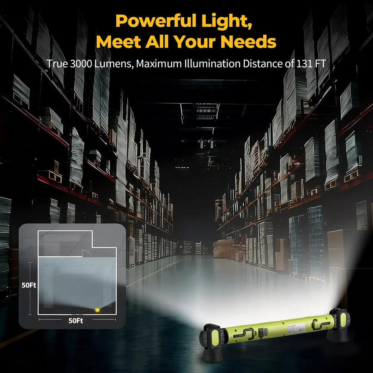 👨‍🔧【Father's Day Gift】🔧BougeRV Under Hood Light Bar – 3000LM Magnetic LED, 5200mAh Cordless, for Mechanic & Garage