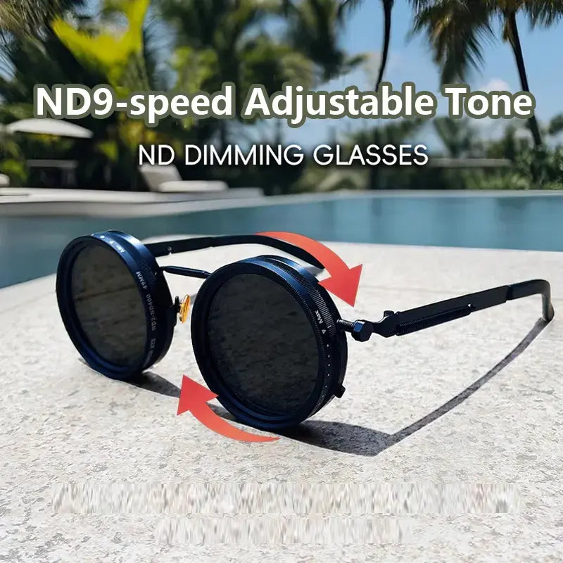 🕶️ Retro Punk Polarized Sunglasses | Adjustable Dimming UV400 Shades for Outdoor & Fishing