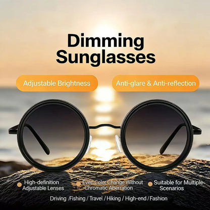 🕶️ Retro Punk Polarized Sunglasses | Adjustable Dimming UV400 Shades for Outdoor & Fishing