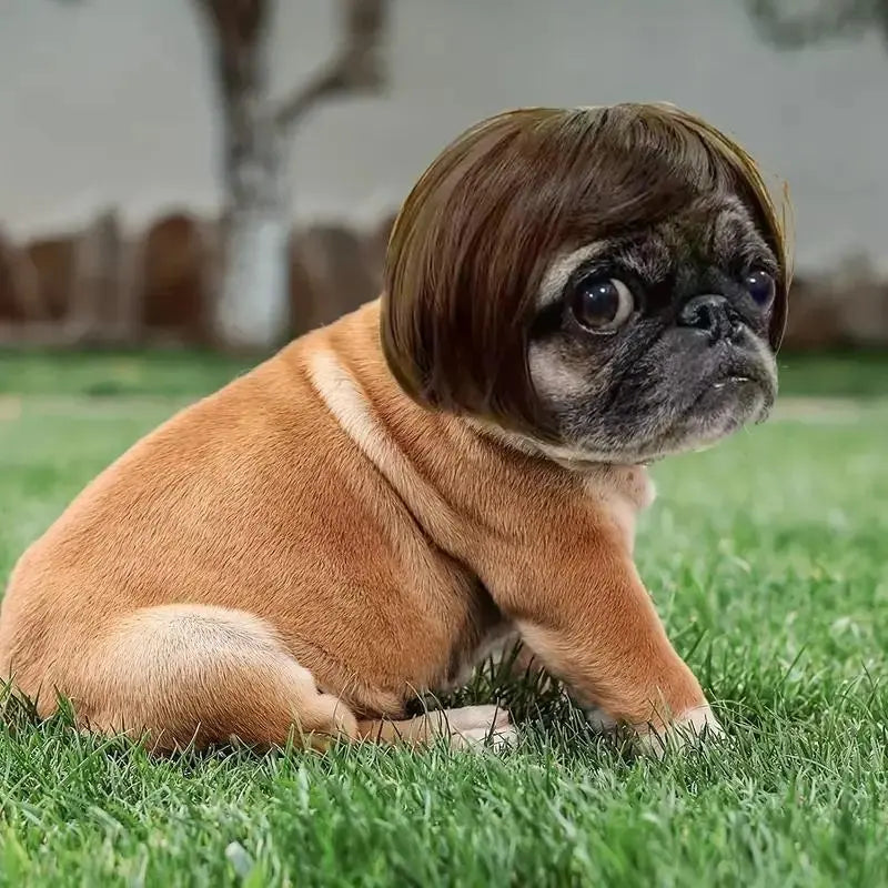 🐶🐱 Funny Pet Costume Wig Headband, for Small Dogs & Cats, Perfect Holiday Photo Props Pet Gift