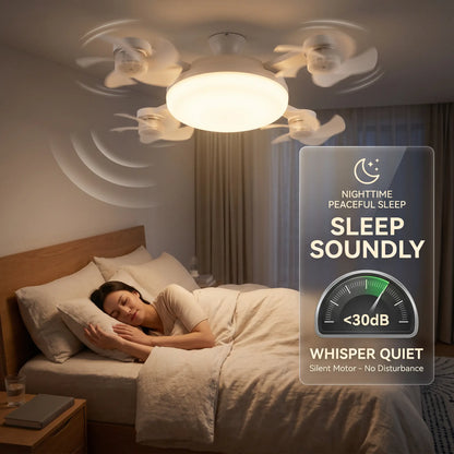 DealsForYouDays 2-in-1 Drone Fan Light, Silent LED Ceiling Fan with Remote, Energy Saving Lamp for Bedroom Kitchen Rental