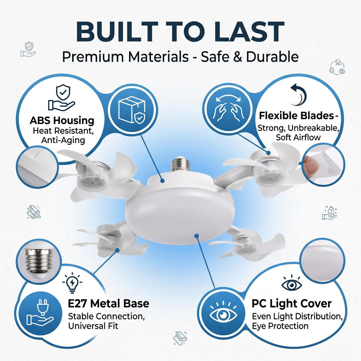 DealsForYouDays 2-in-1 Drone Fan Light, Silent LED Ceiling Fan with Remote, Energy Saving Lamp for Bedroom Kitchen Rental