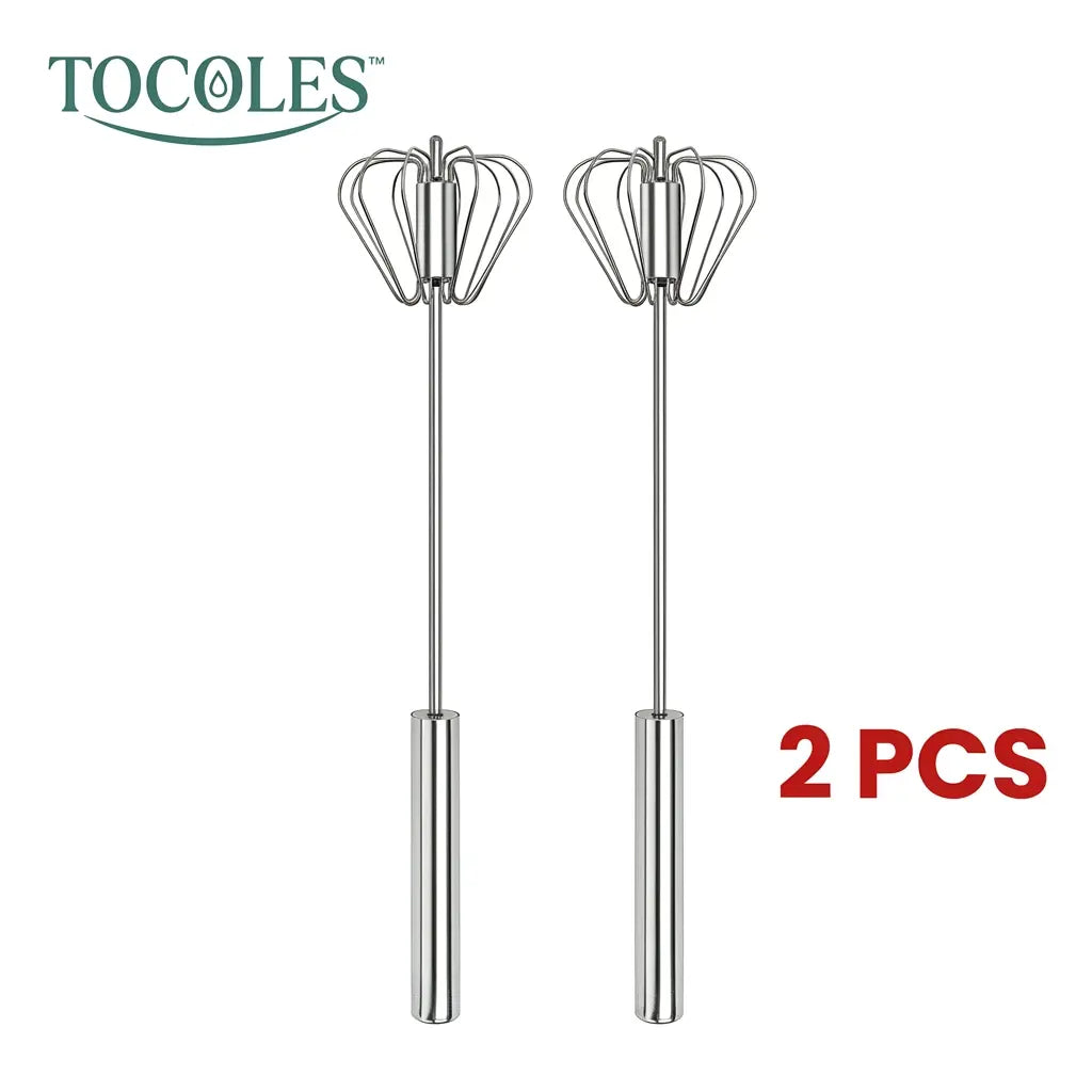 🥄Semi-Automatic Stainless Egg & Milk Whisk
