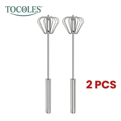 🥄Semi-Automatic Stainless Egg & Milk Whisk