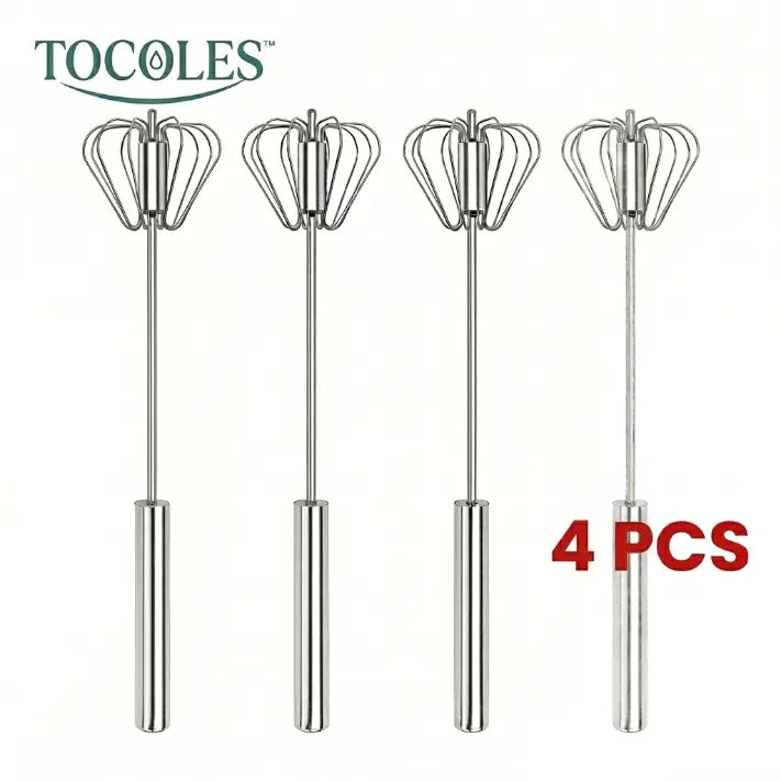 🥄Semi-Automatic Stainless Egg & Milk Whisk