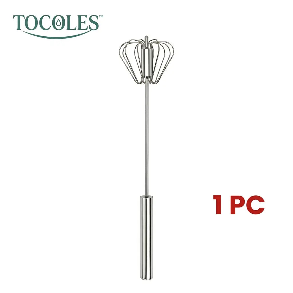 🥄Semi-Automatic Stainless Egg & Milk Whisk