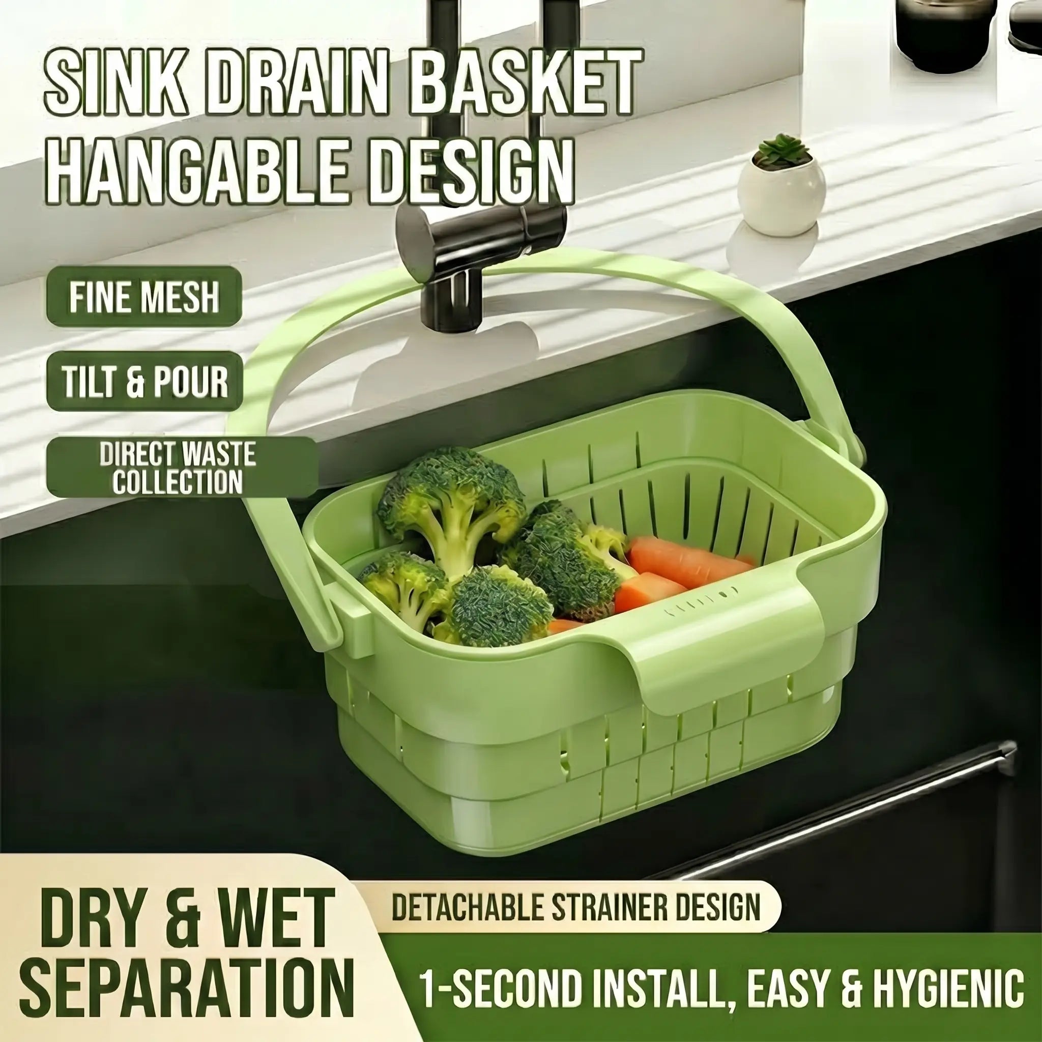 🧺Foldable Hanging Sink Drain Basket