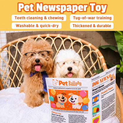 🐶 Crinkle Newspaper Dog Chew Toy, Washable Safe Teeth Cleaning Toy