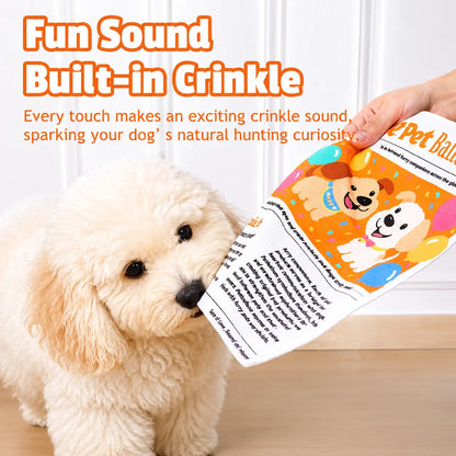 🐶 Crinkle Newspaper Dog Chew Toy, Washable Safe Teeth Cleaning Toy