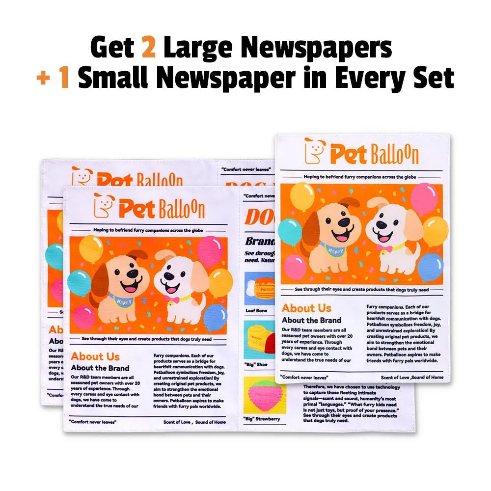 🐶 Crinkle Newspaper Dog Chew Toy, Washable Safe Teeth Cleaning Toy
