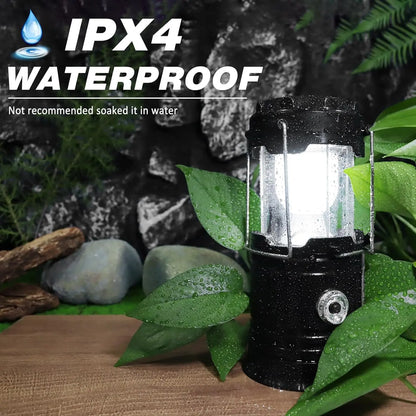 🔦Solar USB Rechargeable Collapsible Camping Lantern Flashlight, Waterproof Emergency Light