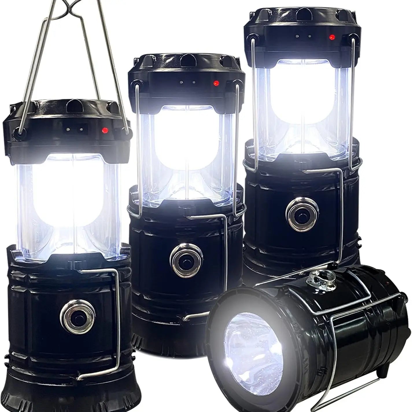 🔦Solar USB Rechargeable Collapsible Camping Lantern Flashlight, Waterproof Emergency Light