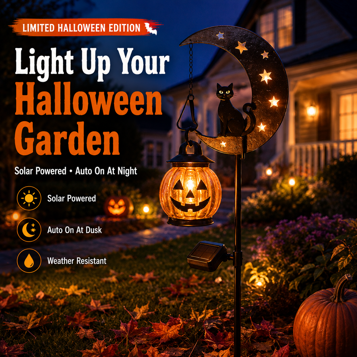 Halloween Early Bird Sale | 49% OFF Pumpkin Moon Garden Stake Light2