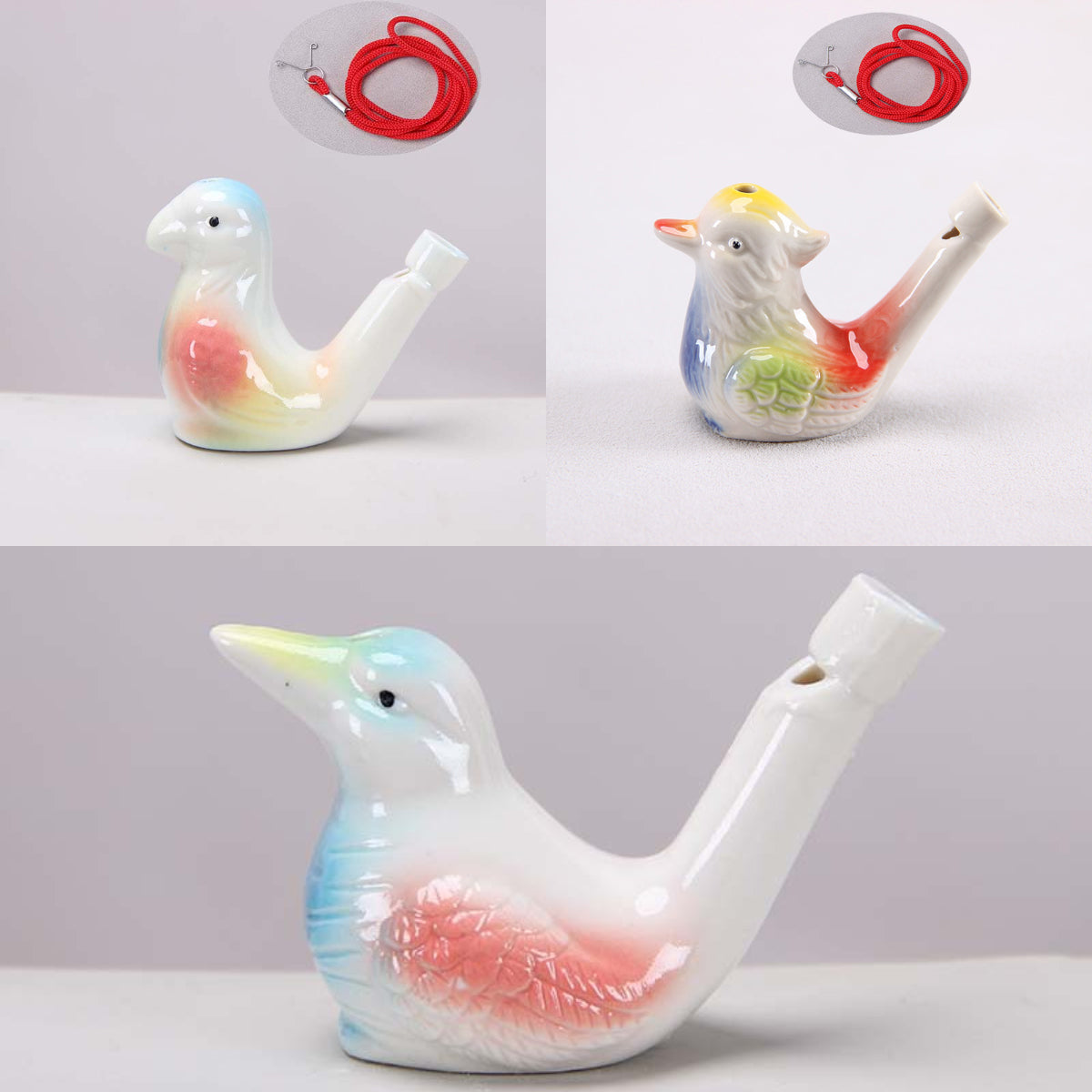 Ceramic Water Bird Whistles – Colorful Handcrafted Bird Call Toys for Kids & Adults (3PCS Set)