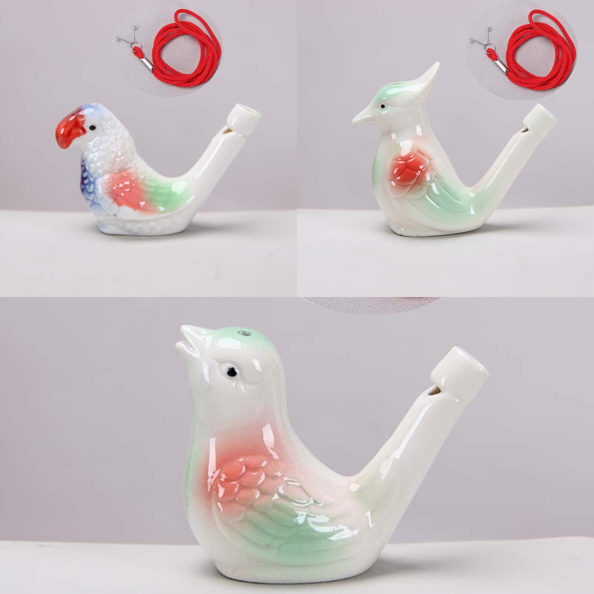 Ceramic Water Bird Whistles – Colorful Handcrafted Bird Call Toys for Kids & Adults (3PCS Set)