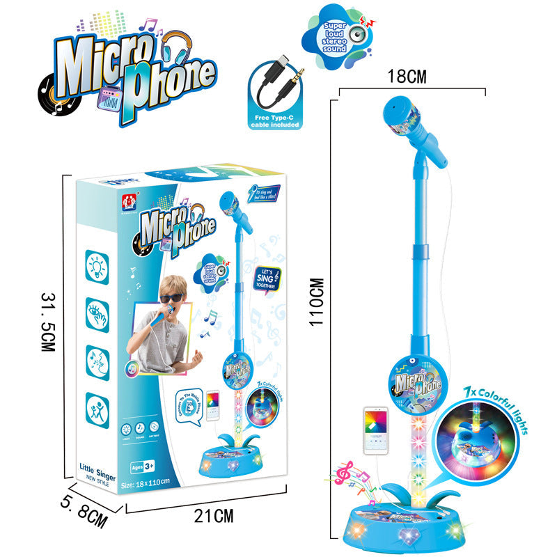 Kids Karaoke Microphone Toy with Colorful LED Lights