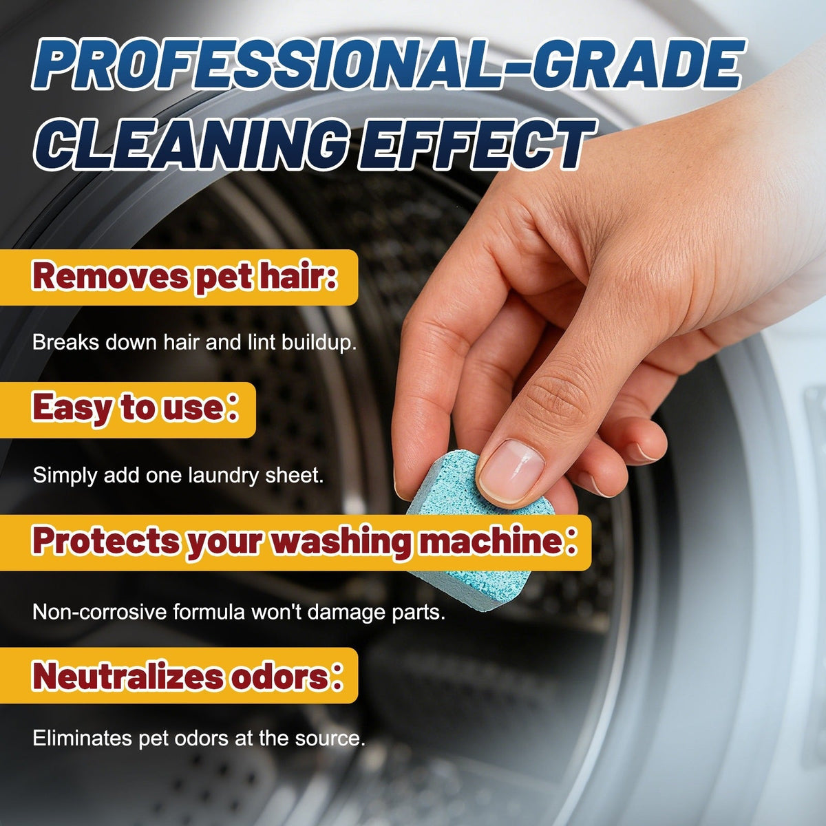 12-Pack Eco-Friendly Washing Machine Cleaner Tablets