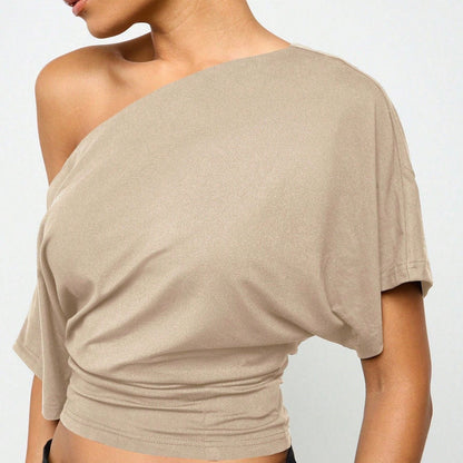 Women's Off-Shoulder Slim Fit Crop Top