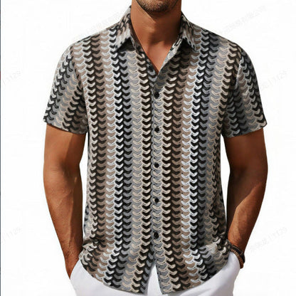 🔥Men's Color-Block Crochet Knit Shirt
