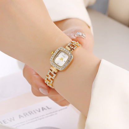 Women's Square Rhinestone Watch – Elegant Quartz Wristwatch with Adjustable Strap & Sparkling Crystal Accents