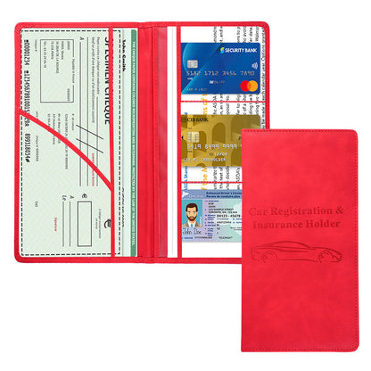 Car Registration & Insurance Card Holder – Magnetic Closure Vehicle Document Organizer Wallet