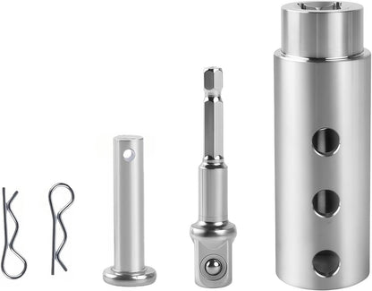 GJANSH Trailer Jack Drill Adapter – Heavy Duty RV Trailer Jack Adapter for 1-Inch Drive Shaft & 1/2-Inch Drill Socket, Compatible with Turbo & EZ Crank, Perfect for RVs, Dump Trailers, Camper Vans & DIY Projects