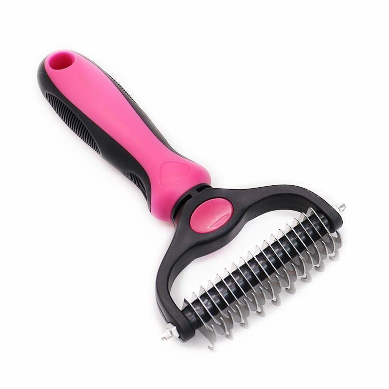 Pet Dematting Undercoat Rake – Double-Sided Grooming Comb for Dogs & Cats