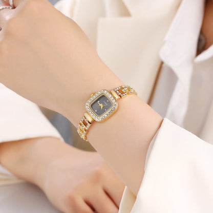 Women's Square Rhinestone Watch – Elegant Quartz Wristwatch with Adjustable Strap & Sparkling Crystal Accents