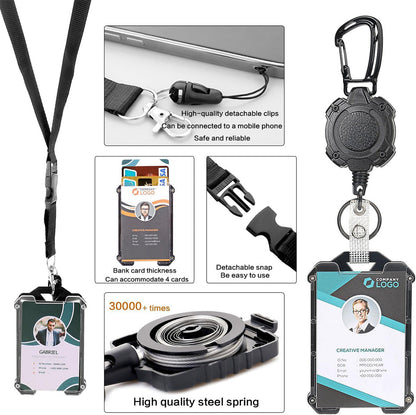 🔐 Heavy Duty Retractable Badge Holder & Tactical ID Clip Set