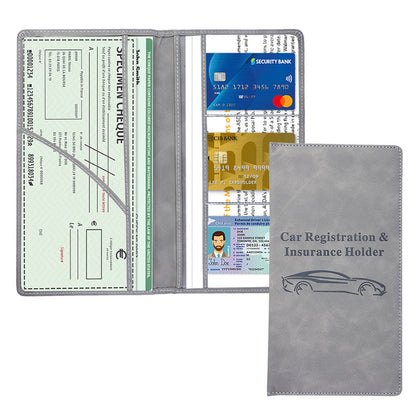 Car Registration & Insurance Card Holder – Magnetic Closure Vehicle Document Organizer Wallet