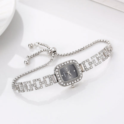 Women's Square Rhinestone Watch – Elegant Quartz Wristwatch with Adjustable Strap & Sparkling Crystal Accents