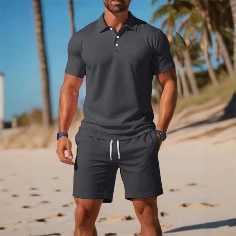 ☀️ Stay Cool & Look Sharp — Men's 2-Piece Polo & Shorts Set