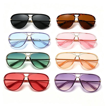 Retro Aviator Sunglasses | 2026 New Fashion Multi-Color Gradient Shades