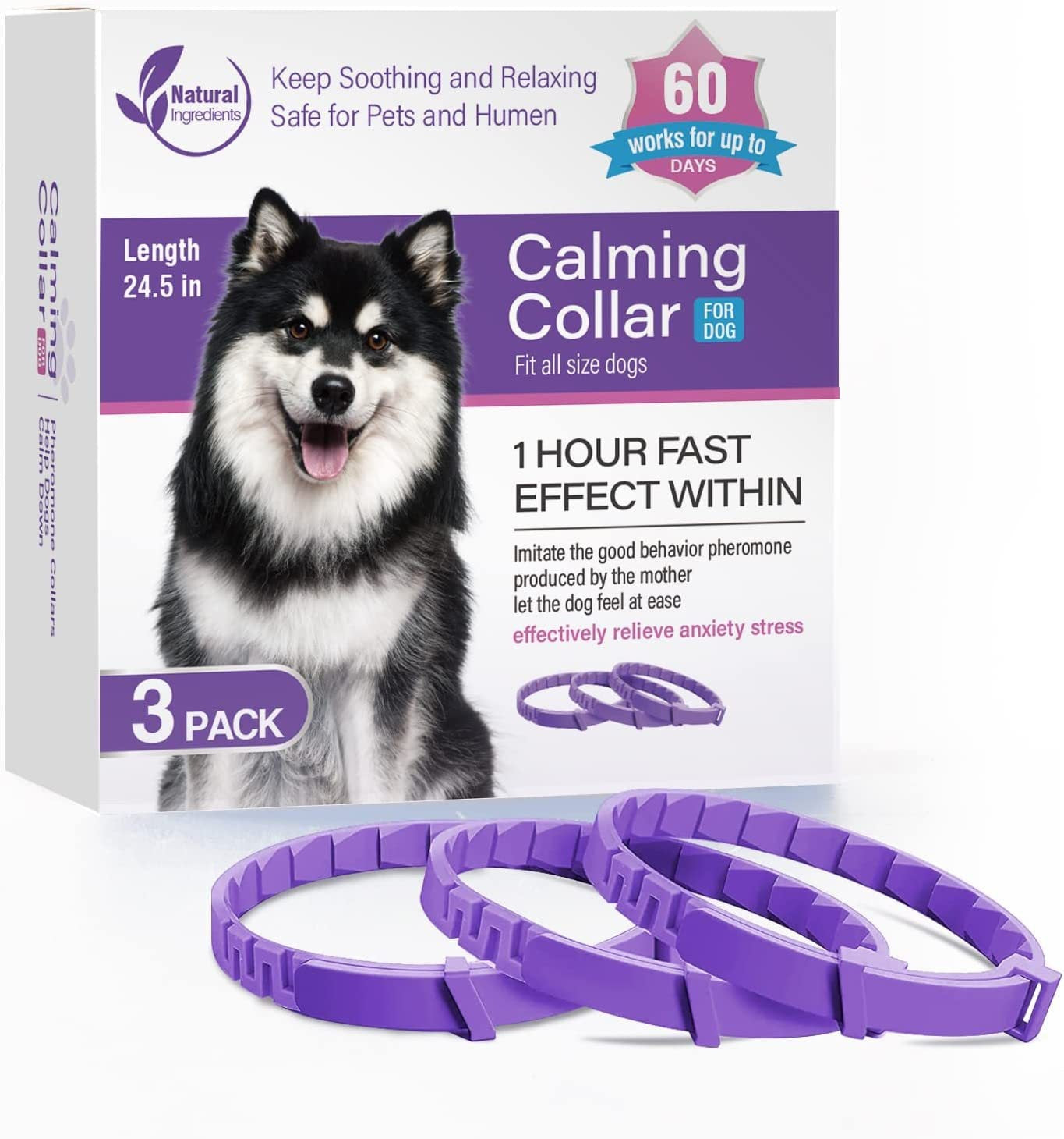Adjustable Fresh-Scent Dog Collar Set (3 PCS) – Lightweight & Comfortable for Large Dogs