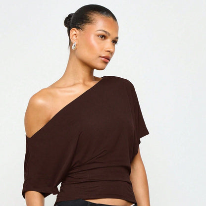 Women's Off-Shoulder Slim Fit Crop Top