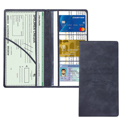 Car Registration & Insurance Card Holder – Magnetic Closure Vehicle Document Organizer Wallet