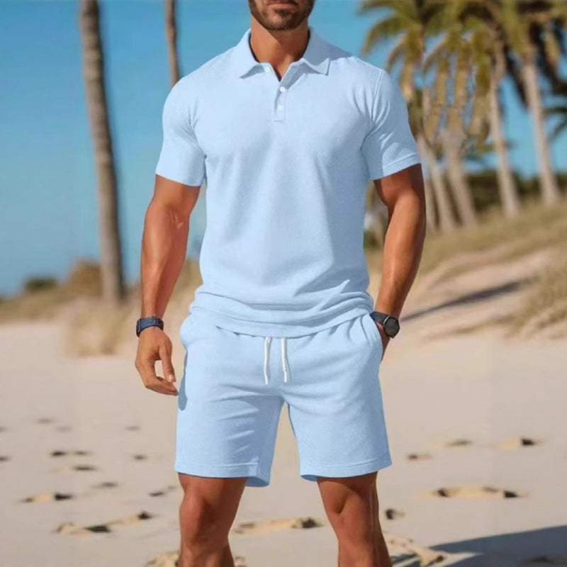 ☀️ Stay Cool & Look Sharp — Men's 2-Piece Polo & Shorts Set