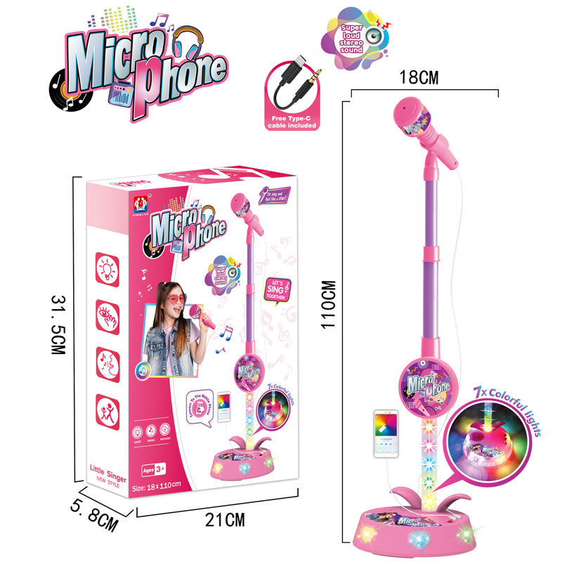 Kids Karaoke Microphone Toy with Colorful LED Lights
