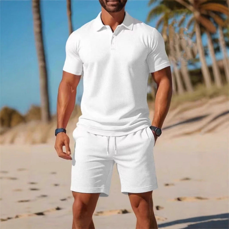☀️ Stay Cool & Look Sharp — Men's 2-Piece Polo & Shorts Set