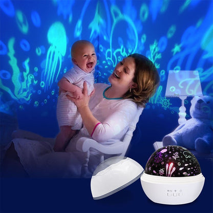 360° Rotating Star Projector Night Light – USB Galaxy Projection Lamp for Kids & Bedroom Decor