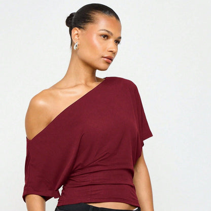 Women's Off-Shoulder Slim Fit Crop Top