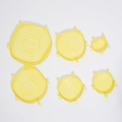 Universal Reusable Silicone Stretch Lids, 6-Pack Airtight Food Covers for Bowls, Cups, Jars & Containers