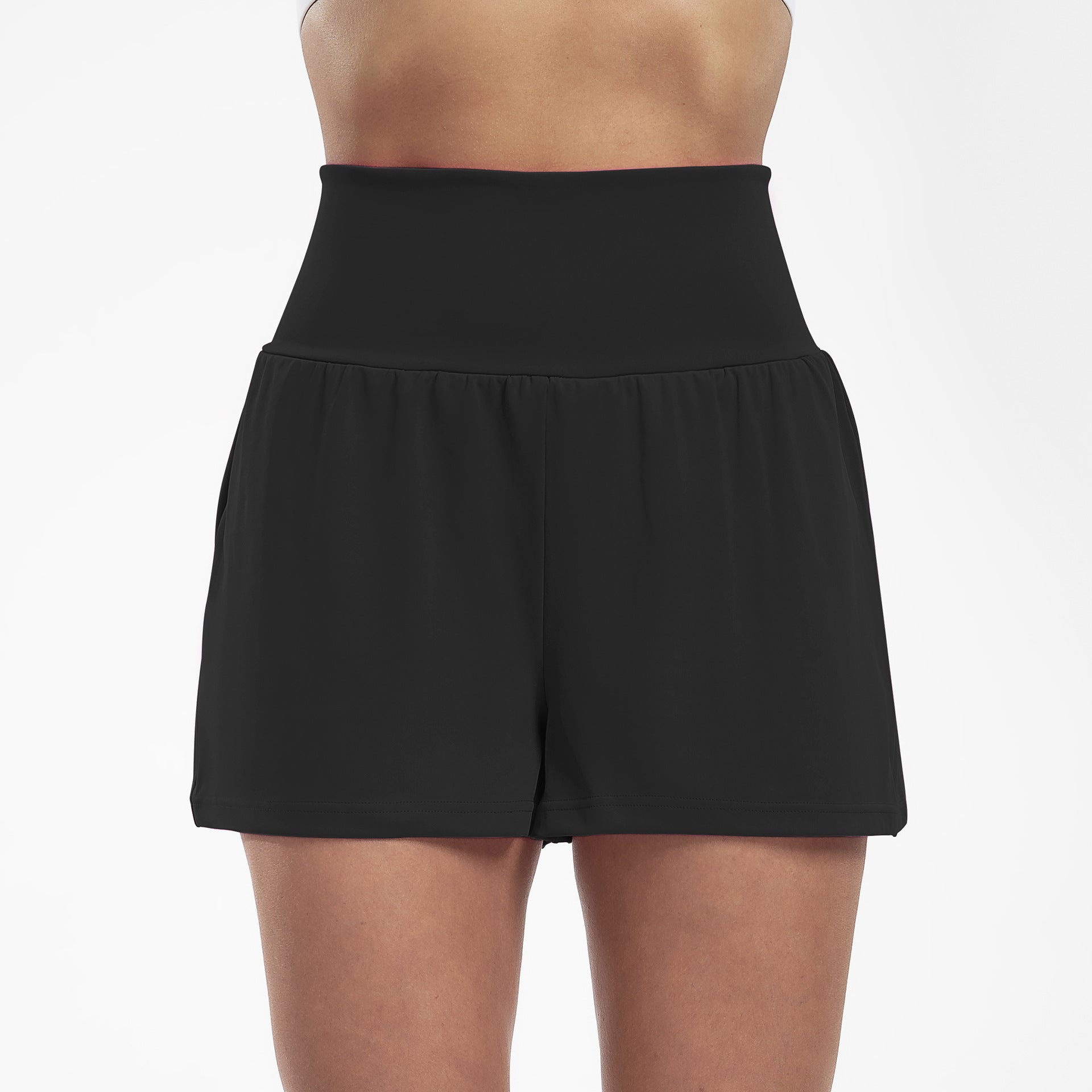 👟 Super High Waisted Back Pocket & Side Hidden Pocket 2-in-1 Yoga Shorts 3" Set