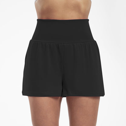 👟 Super High Waisted Back Pocket & Side Hidden Pocket 2-in-1 Yoga Shorts 3" Set