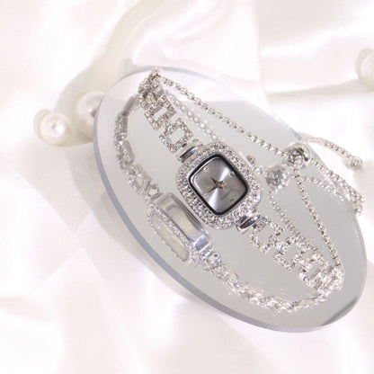 Women's Square Rhinestone Watch – Elegant Quartz Wristwatch with Adjustable Strap & Sparkling Crystal Accents
